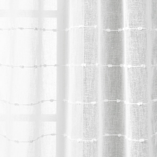 Lush Decor Farmhouse Textured Grommet Sheer Indoor/Outdoor Window Curtain