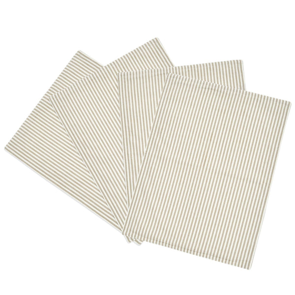 Lush Decor Farmhouse Ticking Stripe Yarn Dyed Placemat 4-Pack Set