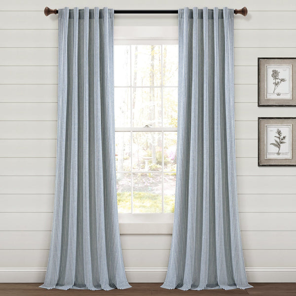 Lush Decor Farmhouse Vintage Stripe Recycled Cotton Blend Window Curtain Panel Set