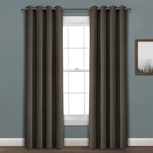Lush Decor Faux Linen Absolute Blackout Window Curtain Panel