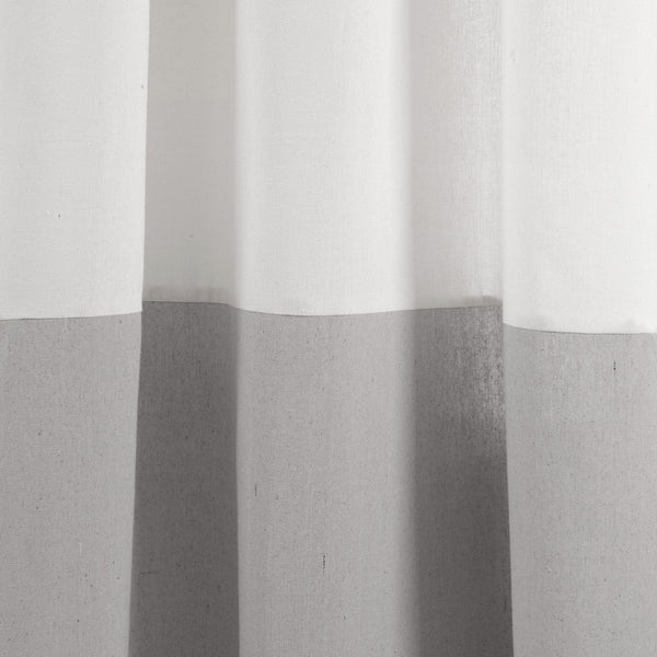 Lush Decor Faux Linen Grommet Color Block Window Curtain Panel