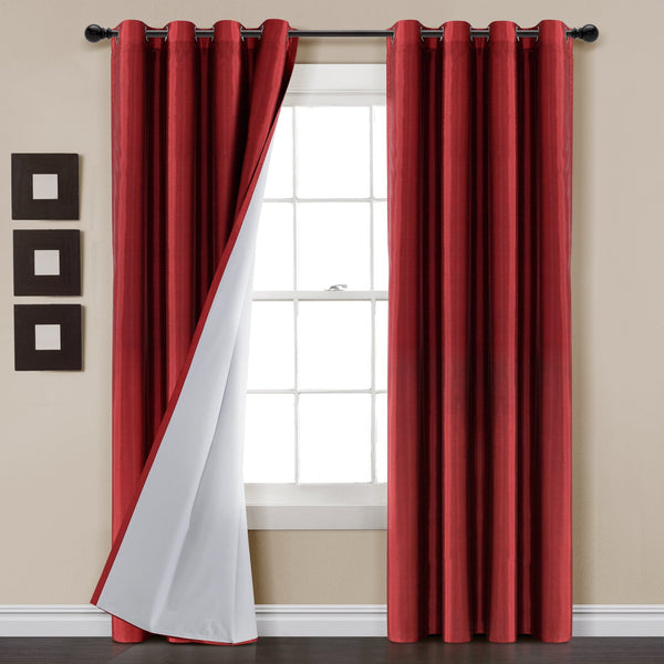 Lush Decor Faux Silk 100% Blackout Window Curtain Panel
