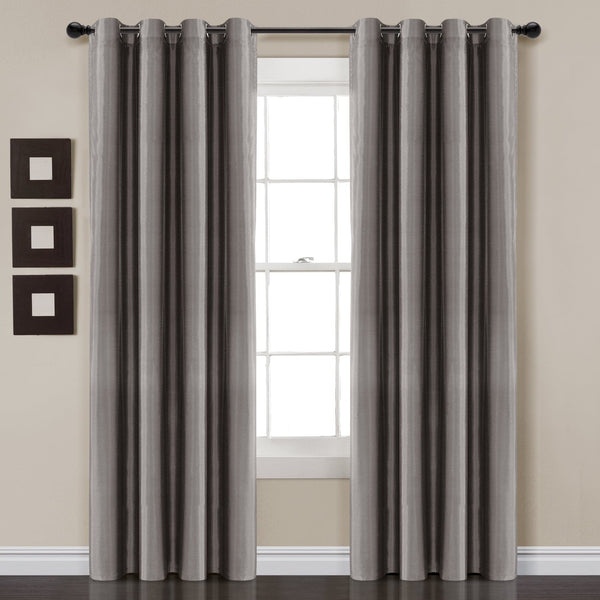 Lush Decor Faux Silk 100% Blackout Window Curtain Panel