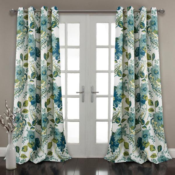 Lush Decor Floral Paisley Light Filtering Window Curtain Set