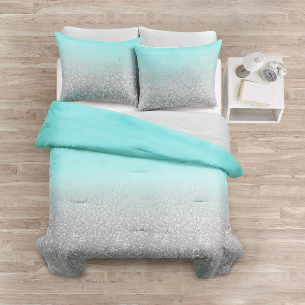 Lush Decor Glitter Ombre Metallic Print Comforter Set With Pillowcases