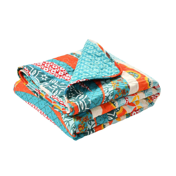 Lush Decor Hailey Watercolor Wave Reversible Cotton Throw