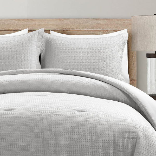 Lush Decor Haniya Solid Waffle Woven Cotton Textured Comforter Set