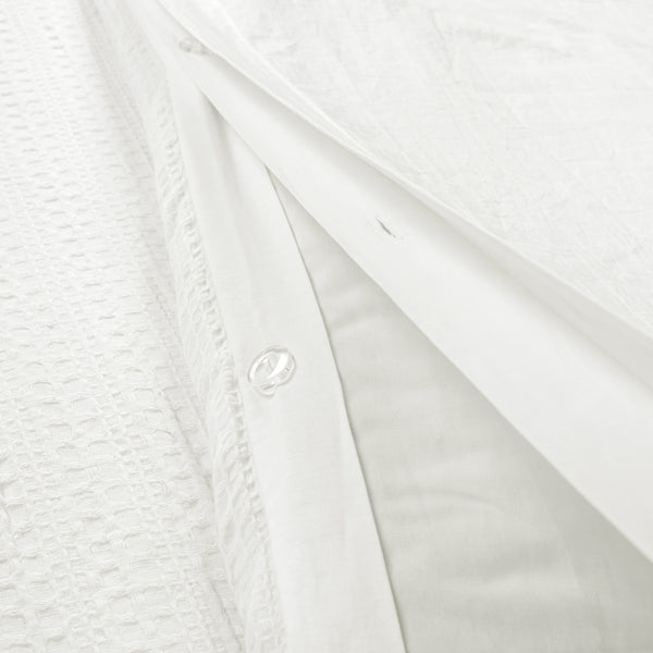 Lush Decor Haniya Solid Waffle Woven Cotton Textured Duvet Cover Set