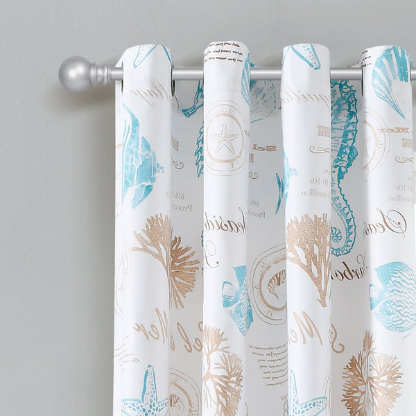 Lush Decor Harbor Life Light Filtering Window Curtain Panel Set
