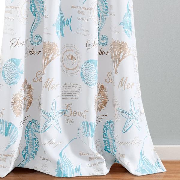 Lush Decor Harbor Life Light Filtering Window Curtain Panel Set