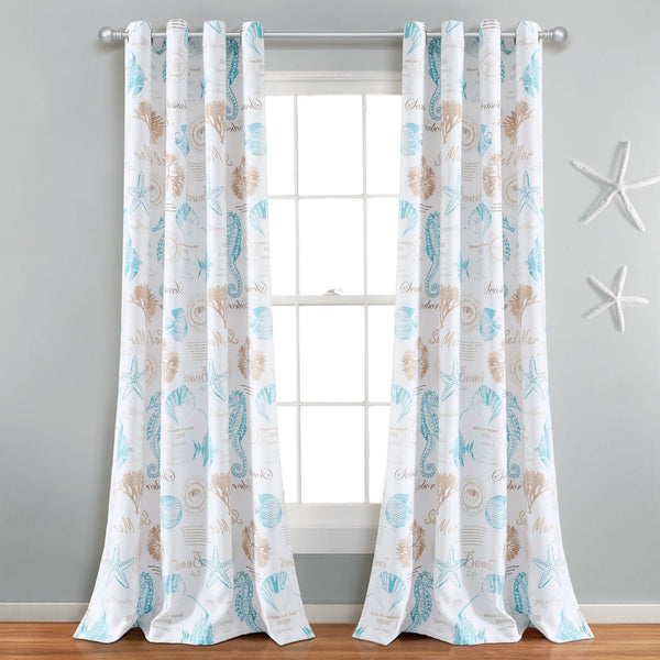 Lush Decor Harbor Life Light Filtering Window Curtain Panel Set