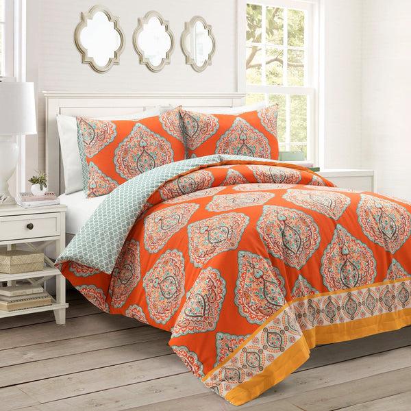 Lush Decor Harley Reversible Cotton Duvet Cover 3 Piece Set