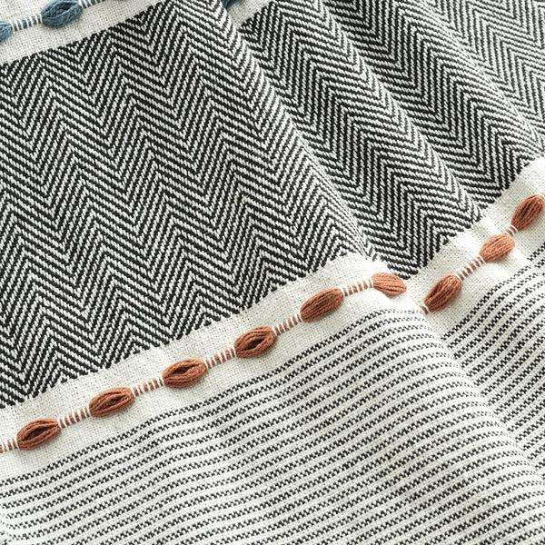 Lush Decor Herringbone Stripe Yarn Dyed Cotton Blanket/Coverlet