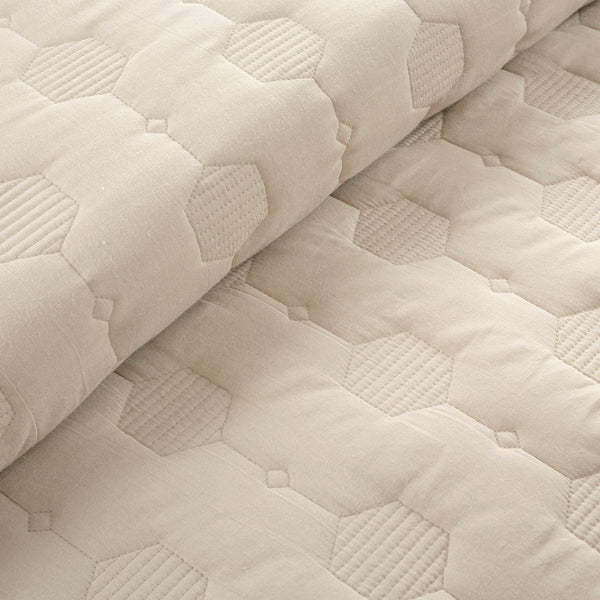 Lush Decor Hexagon Honeycomb Textured Cotton Quilt 3 Piece Set
