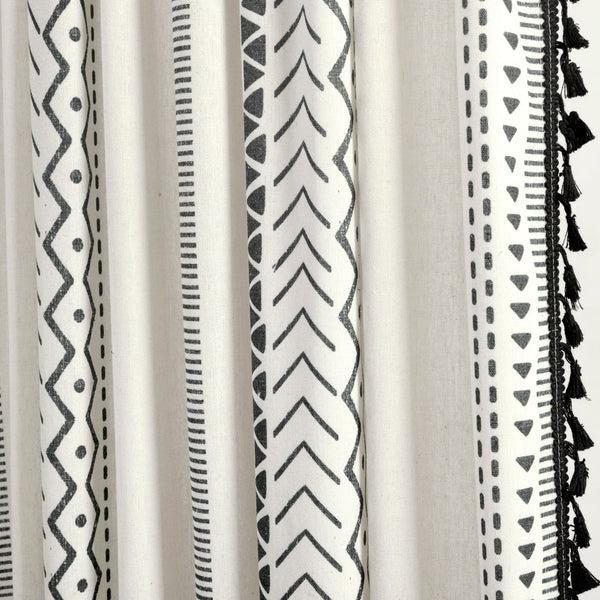 Lush Decor Hygge Boho Stripe Tassel Window Curtain Panel Set
