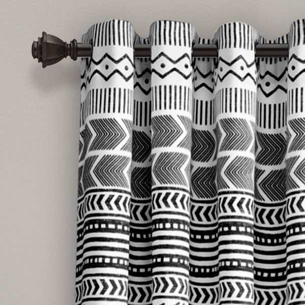 Lush Decor Hygge Geo Light Filtering Window Curtain Panel Set