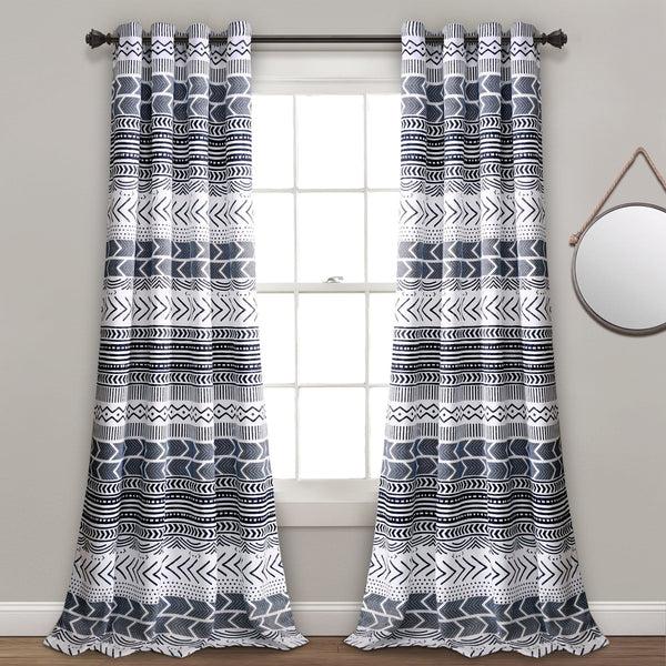 Lush Decor Hygge Geo Light Filtering Window Curtain Panel Set