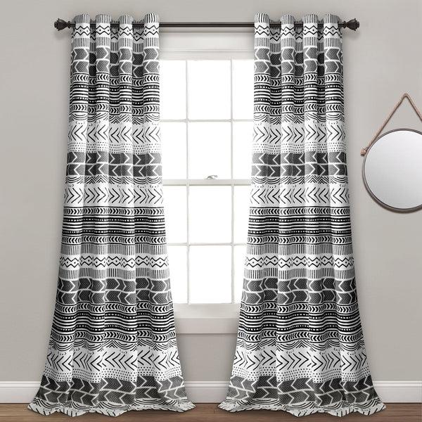 Lush Decor Hygge Geo Light Filtering Window Curtain Panel Set