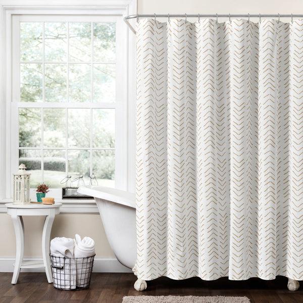 Lush Decor Hygge Modern Arrow Faux Linen Shower Curtain