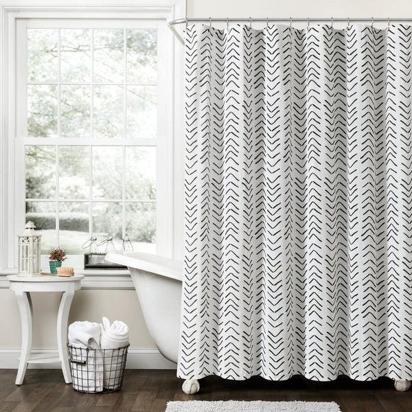 Lush Decor Hygge Modern Arrow Faux Linen Shower Curtain