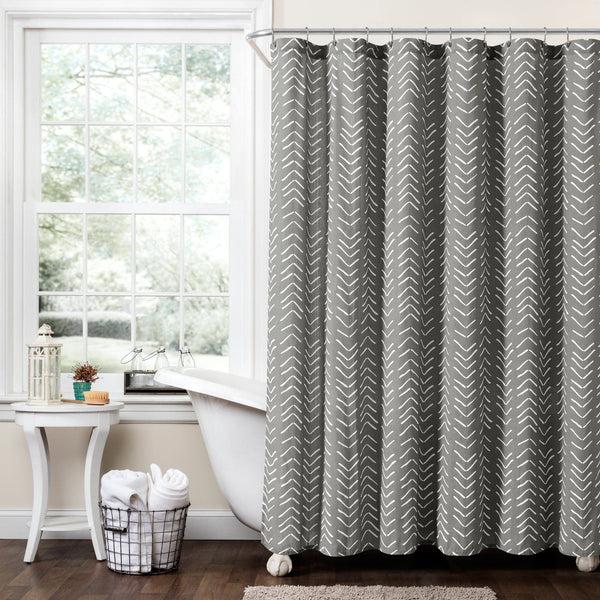 Lush Decor Hygge Modern Arrow Faux Linen Shower Curtain
