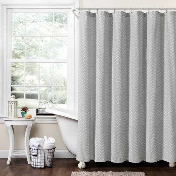 Lush Decor Hygge Modern Arrow Faux Linen Shower Curtain
