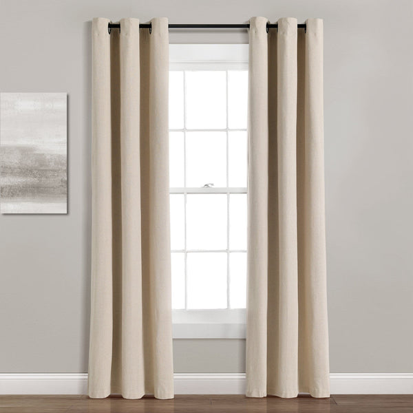 Lush Decor Insulated Grommet Blackout Faux Linen Window Curtain Panel