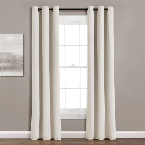 Lush Decor Insulated Grommet Blackout Faux Linen Window Curtain Panel