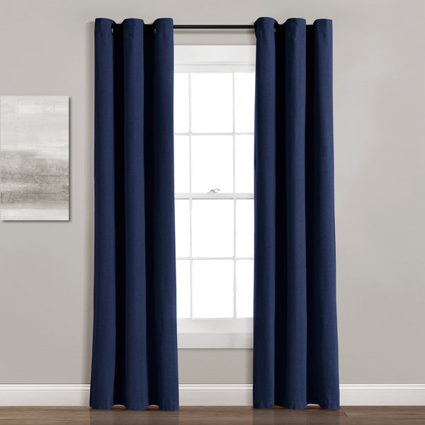 Lush Decor Insulated Grommet Blackout Faux Linen Window Curtain Panel