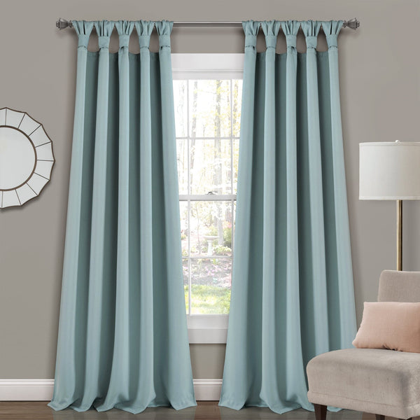 Lush Decor Insulated Knotted Tab Top Blackout Window Curtain Panel Set