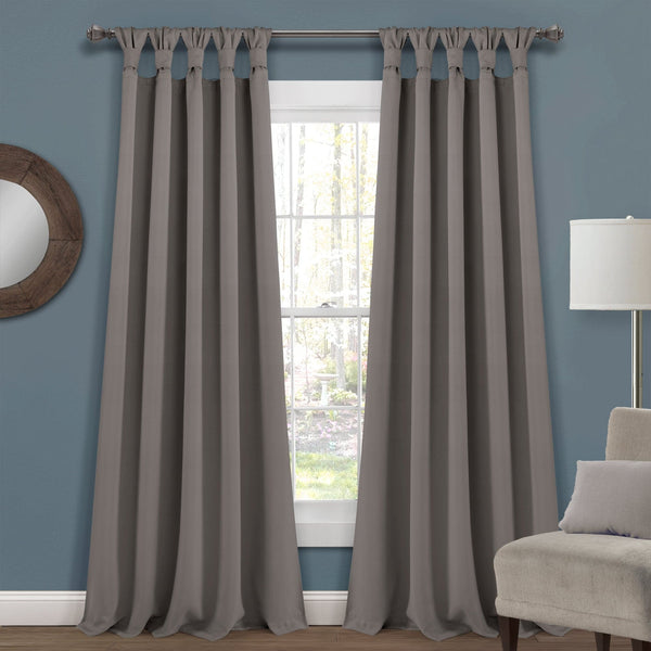 Lush Decor Insulated Knotted Tab Top Blackout Window Curtain Panel Set