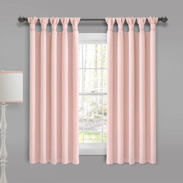 Lush Decor Insulated Knotted Tab Top Blackout Window Curtain Panel Set