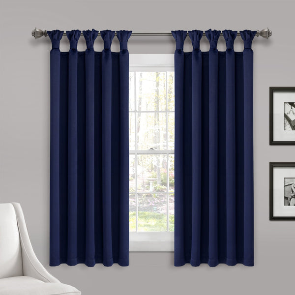 Lush Decor Insulated Knotted Tab Top Blackout Window Curtain Panel Set