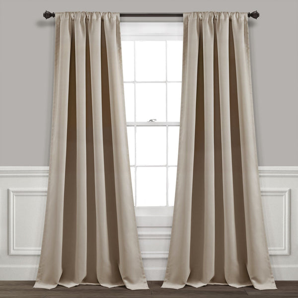 Lush Decor Insulated Rod Pocket Blackout Curtain Panel Set