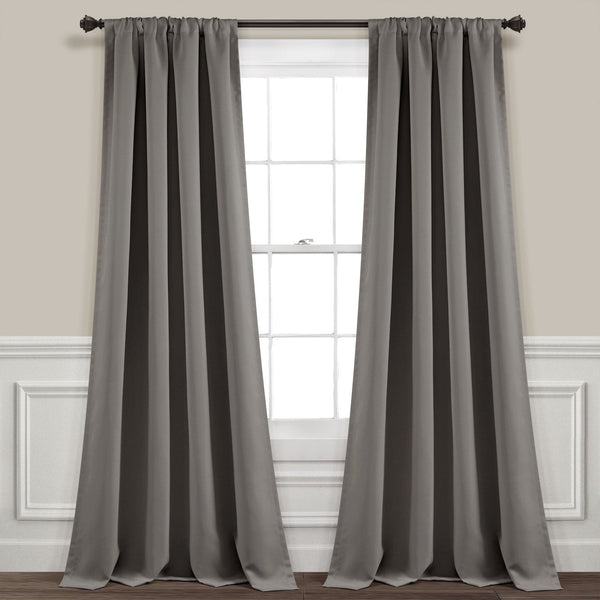 Lush Decor Insulated Rod Pocket Blackout Curtain Panel Set
