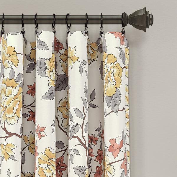 Lush Decor Ivana Floral Light Filtering Window Curtain Panel Set