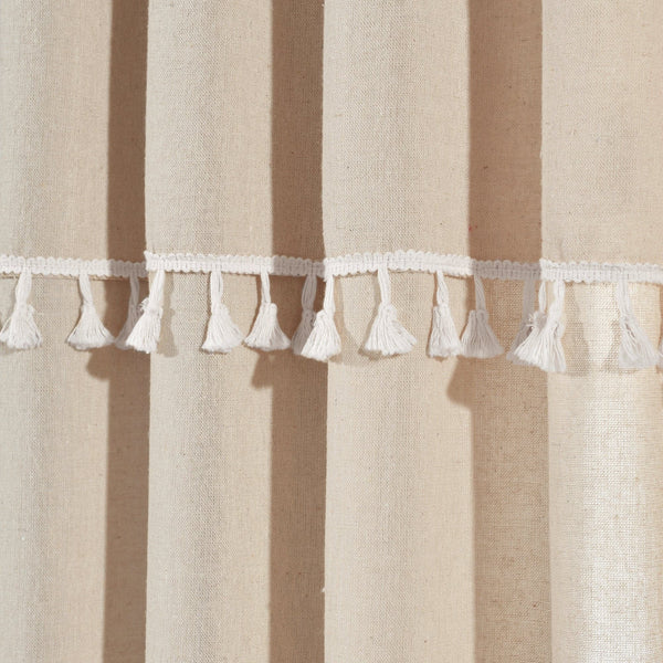 Lush Decor Ivy Tassel Faux Linen Window Curtain Panel Set