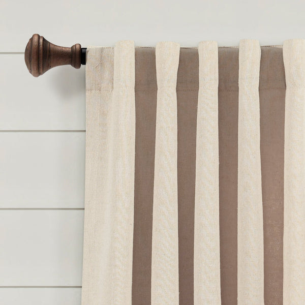 Lush Decor Ivy Tassel Faux Linen Window Curtain Panel Set