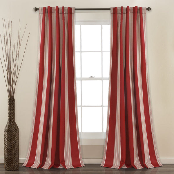 Lush Decor Julia Stripe Light Filtering Window Curtains Set