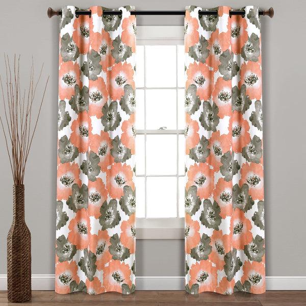 Lush Decor Julie Floral Insulated Grommet Blackout Window Curtain Panel Set