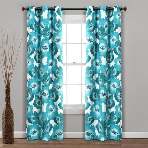 Lush Decor Julie Floral Insulated Grommet Blackout Window Curtain Panel Set
