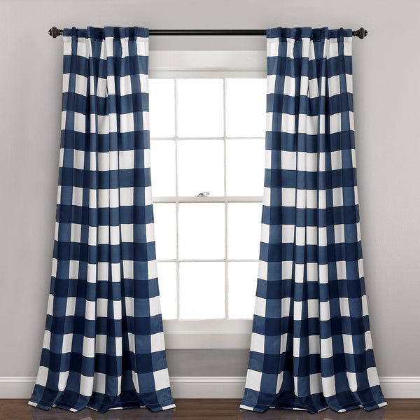 Lush Decor Kelly Checker Light Filtering Window Curtain Panel Set