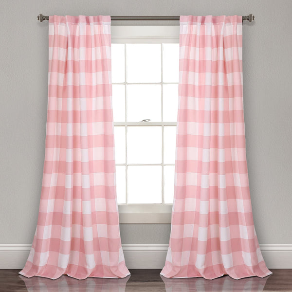 Lush Decor Kelly Checker Light Filtering Window Curtain Panel Set