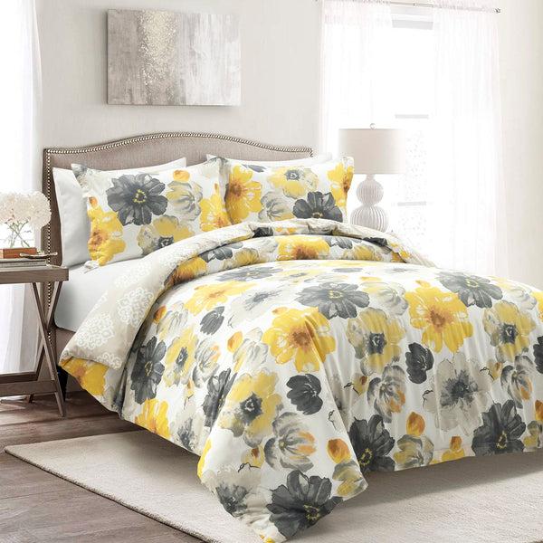 Lush Decor Leah Reversible Cotton Duvet Cover 3 Piece Set