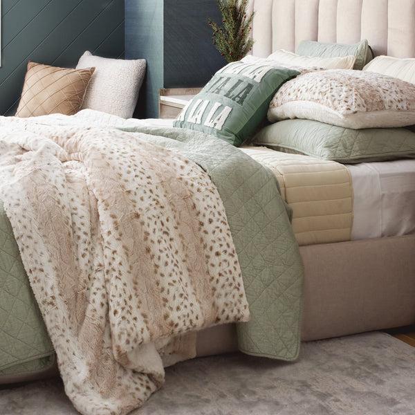 Lush Decor Leopard Textured Faux Fur Comforter 3 Piece Set