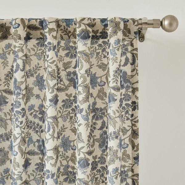 Lush Decor Lillian Block Print Linen Textured Window Curtain Panels