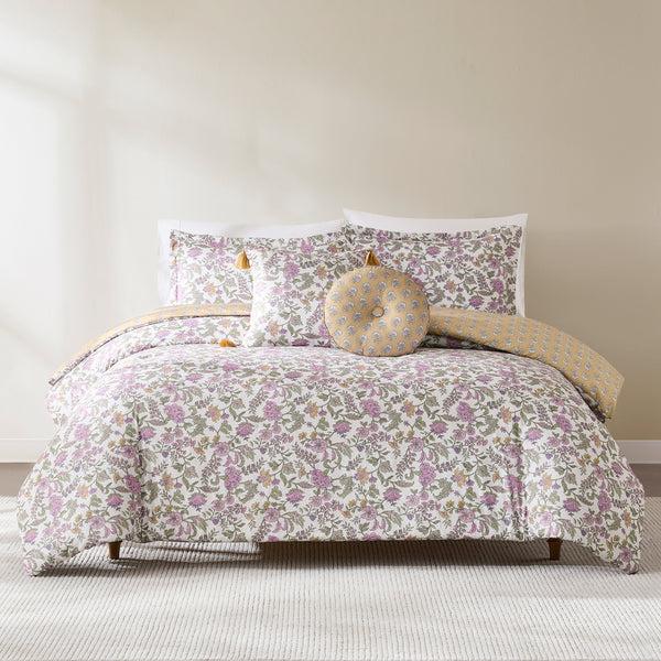 Lush Decor Lillian Block Print Reversible Comforter Set 5Pc