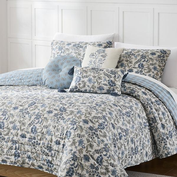 Lush Decor Lillian Block Print Reversible Quilt 6 Set