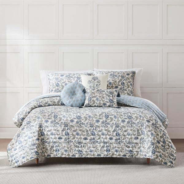 Lush Decor Lillian Block Print Reversible Quilt 6 Set