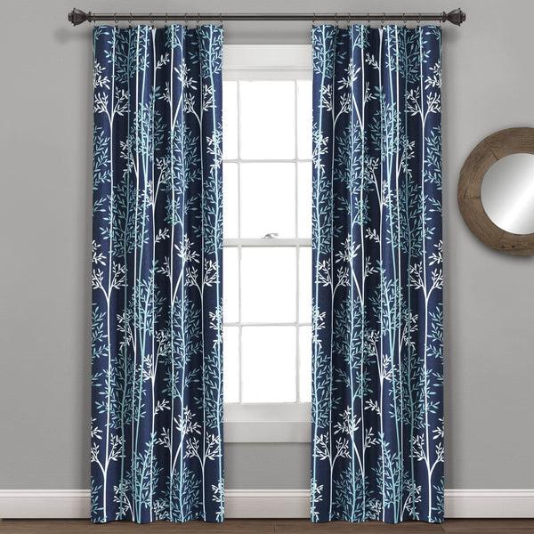 Lush Decor Linear Tree Insulated Rod Pocket Blackout Curtain Panel Set